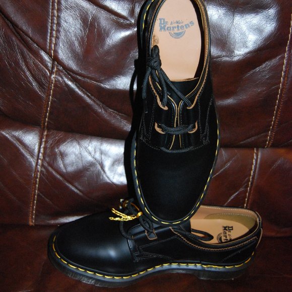 DR. Martens 1461 GHILLIE Black Smooth Leather Shoes US Men's size 8 Women's 9 - Picture 13 of 13